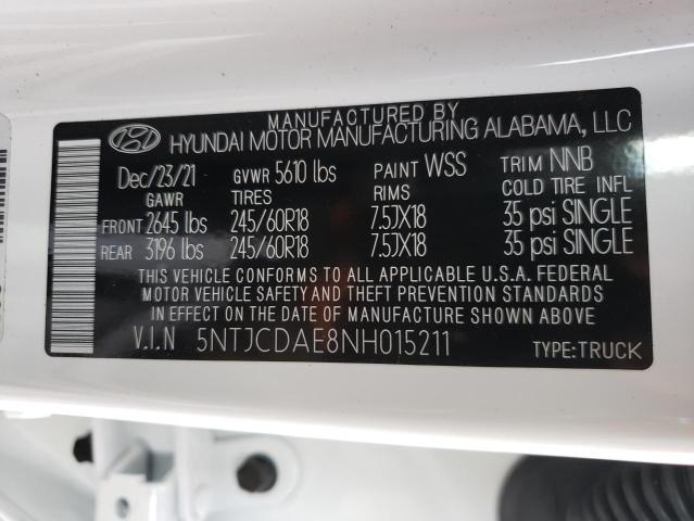 2022 HYUNDAI SANTA CRUZ 5NTJCDAE8NH015211