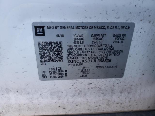 2018 CHEVROLET 10 3GNCJKSB1JL398836