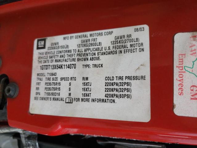 GMC SONOMA 2004 RED Photo 10
