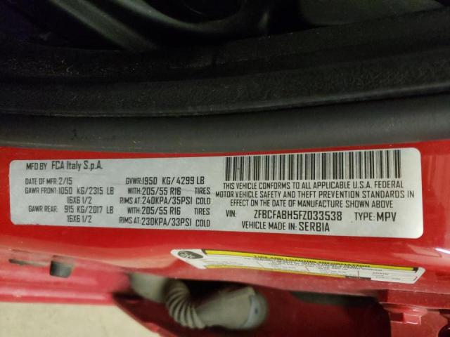 2015 FIAT 500L EASY ZFBCFABH5FZ033538