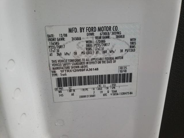 1FTRX12W69FA36148 Ford F150 Super 2009. Фото: 9