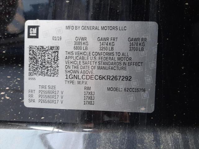 2019 CHEVROLET TAHOE POLI 1GNLCDEC6KR267292