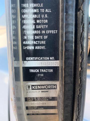 1XKAD29X1KS523575 Kenworth Constructi 1989. Фото: 9