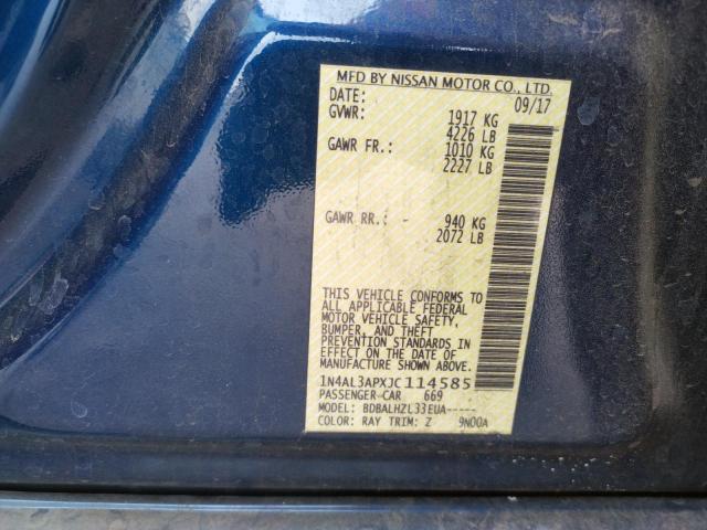 NISSAN ALTIMA 2018 BLUE Photo 10