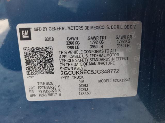 2018 CHEVROLET 1500 3GCUKSEC5JG348772