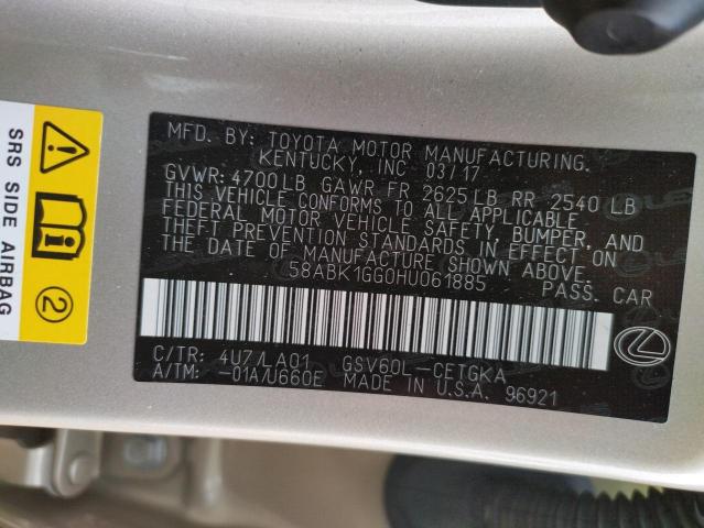 2017 LEXUS ES 350 58ABK1GG0HU061885
