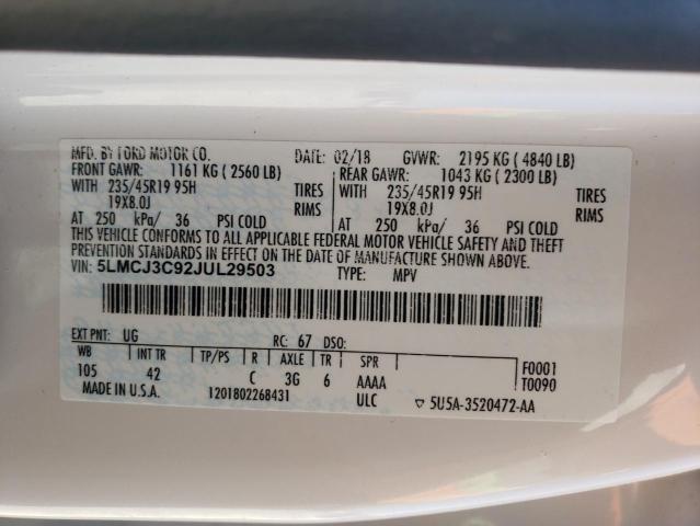 2018 LINCOLN MKC RESERV 5LMCJ3C92JUL29503