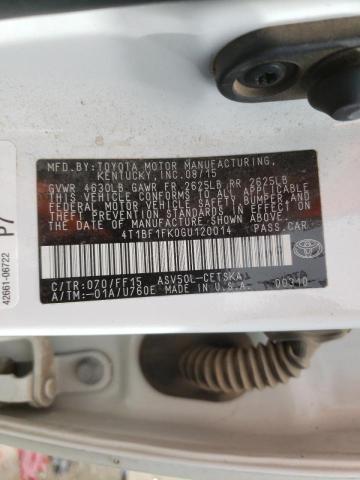 2016 TOYOTA CAMARY 4T1BF1FK0GU120014