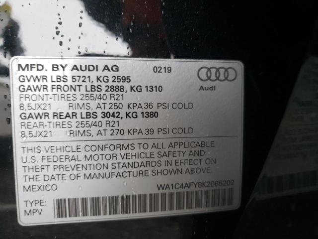 2019 AUDI SQ5 PRESTI WA1C4AFY8K2065202