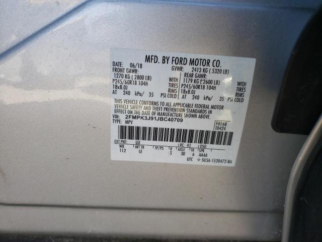 2FMPK3J91JBC40709 Ford Edge Sel 2018. Фото: 9