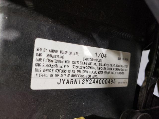 2004 YAMAHA YZFR1 C JYARN13Y24A000495