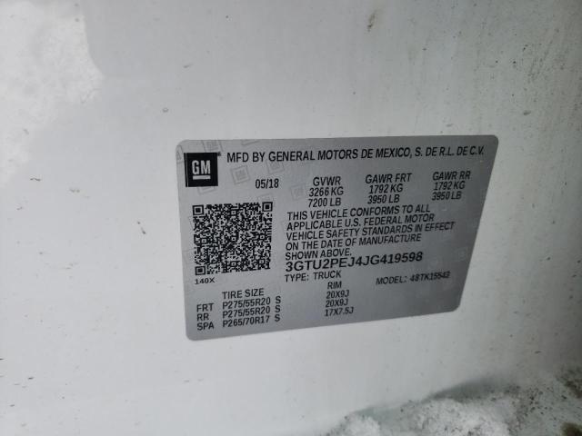 2018 GMC SIERRA K15 - 3GTU2PEJ4JG419598