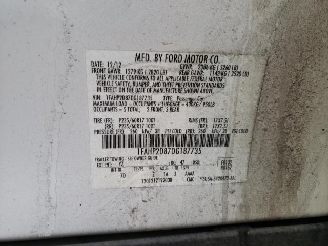 1FAHP2D87DG187735 Ford Taurus Se 2013. Фото: 9