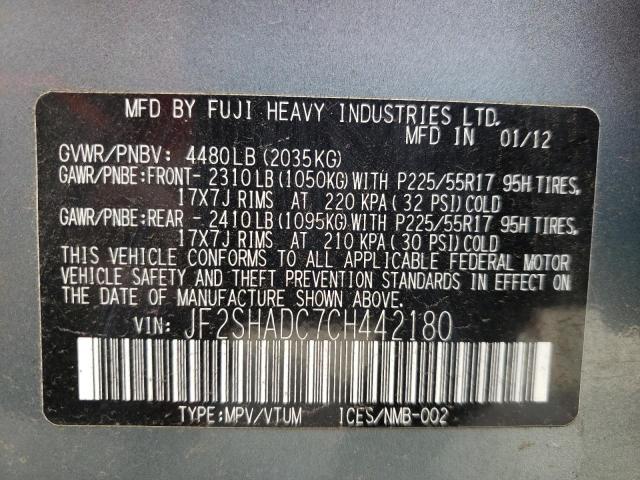 JF2SHADC7CH442180 Subaru Forester 2 2012. Фото: 9