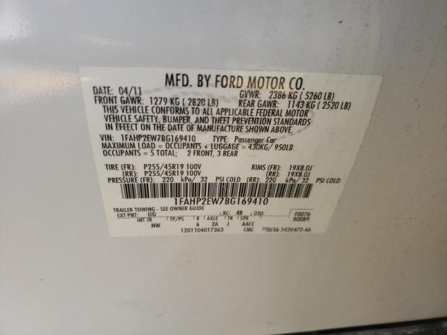 1FAHP2EW7BG169410 Ford Taurus Sel 2011. Фото: 9