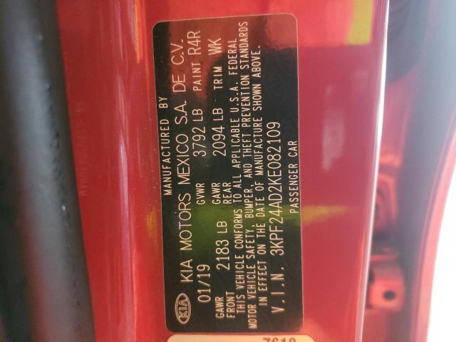 3KPF24AD2KE082109 Kia Forte Fe 2019. Фото: 9