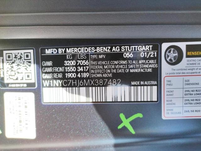 2021 MERCEDES-BENZ G 63 AMG W1NYC7HJ6MX387482