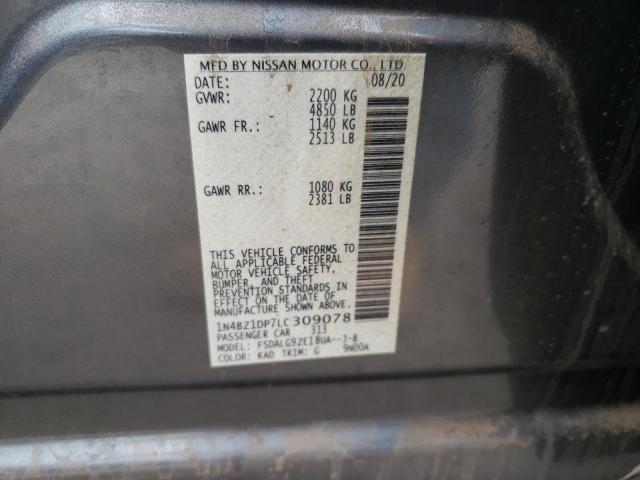 2020 NISSAN LEAF SL PL 1N4BZ1DP7LC309078