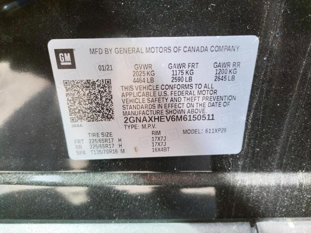 2GNAXHEV6M6150511 Chevrolet Equinox Ls 2021. Фото: 9