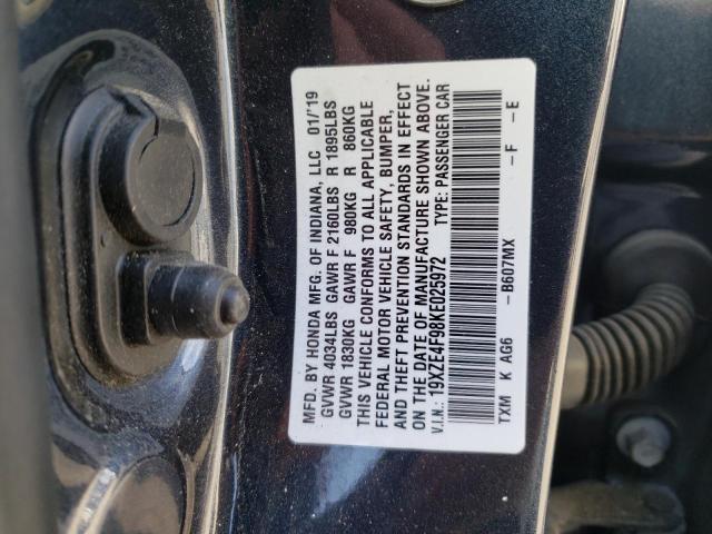 2019 HONDA INSIGHT TO 19XZE4F98KE025972