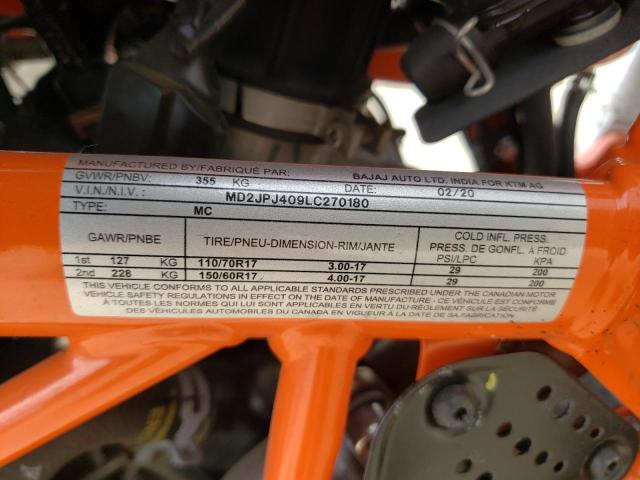 2020 KTM 390 DUKE MD2JPJ409LC270180