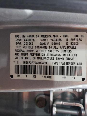 1HGCP2F79AA004893 Honda Accord Ex 2010. Фото: 9