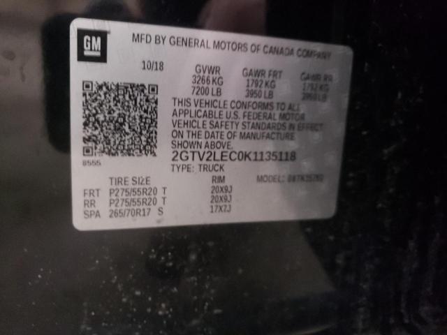 2019 GMC SIERRA LIM 2GTV2LEC0K1135118