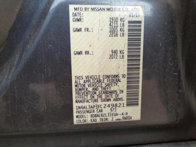1N4AL3AP3FC249821 Nissan Altima 2.5 2015. Фото: 9