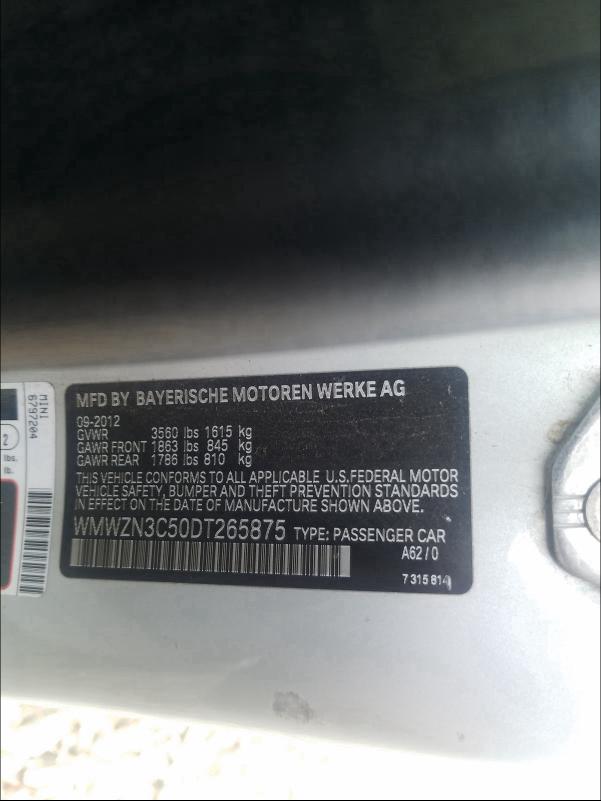 2013 MINI COOPER WMWZN3C50DT265875
