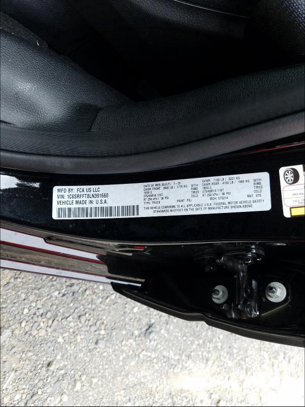 2020 RAM 1500 BIG H 1C6SRFFT8LN391660