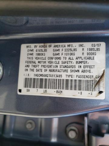 1HGCM56827A113465 Honda Accord Ex 2007. Фото: 9