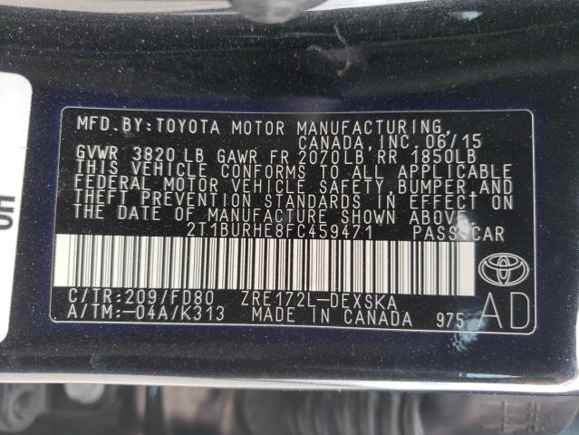 2015 TOYOTA COROLLA L 2T1BURHE8FC459471