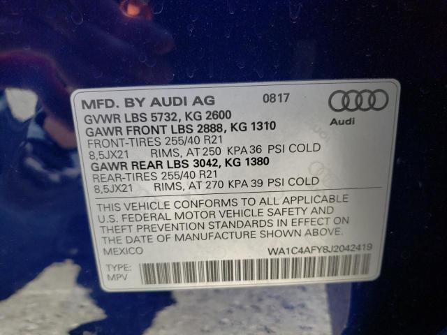 2018 AUDI SQ5 PRESTI WA1C4AFY8J2042419