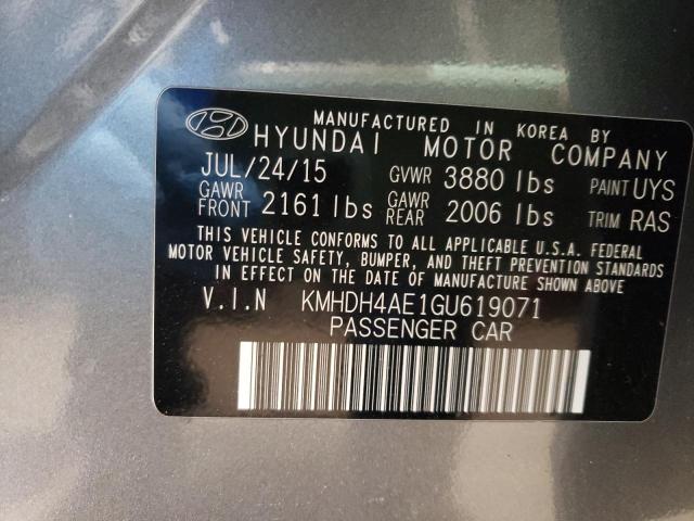 KMHDH4AE1GU619071 Hyundai Elantra Se 2016. Фото: 9