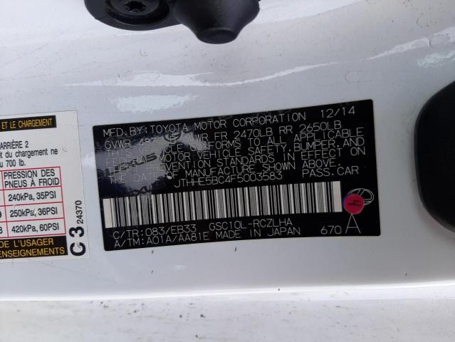 2015 LEXUS RC 350 JTHHE5BC4F5003583
