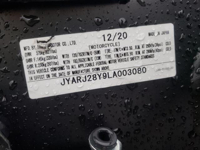 2020 YAMAHA YZFR6 C JYARJ28Y9LA003080