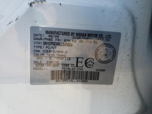 2020 NISSAN KICKS SV 3N1CP5CV5LL543089
