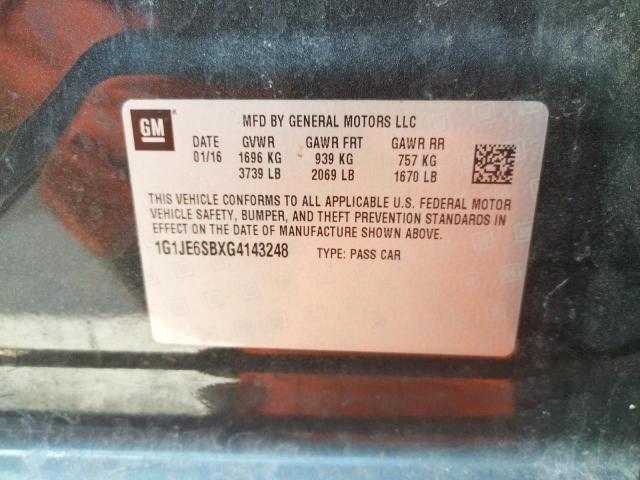 2016 CHEVROLET SONIC LTZ 1G1JE6SBXG4143248