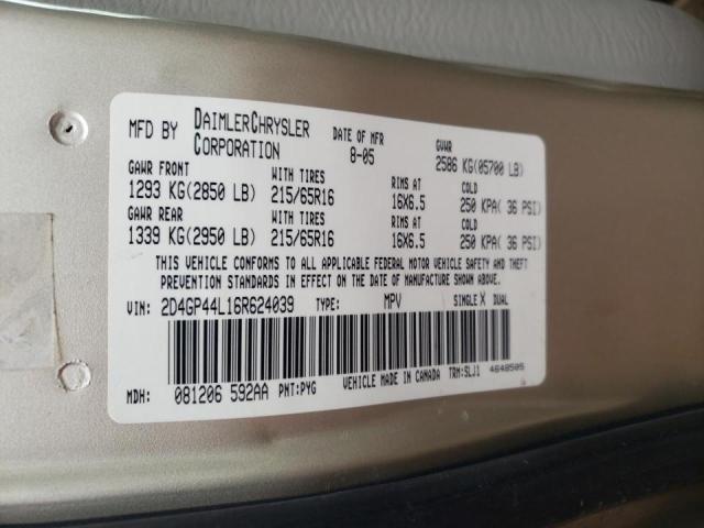 2D4GP44L16R624039 Dodge Grand Cara 2006. Фото: 9