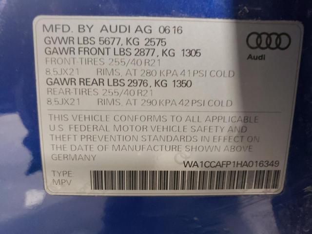 2017 AUDI SQ5 PREMIU WA1CCAFP1HA016349