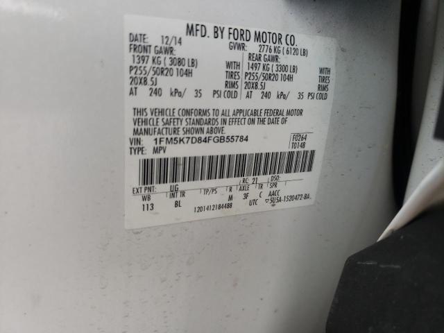 2015 FORD EXPLORER X 1FM5K7D84FGB55784
