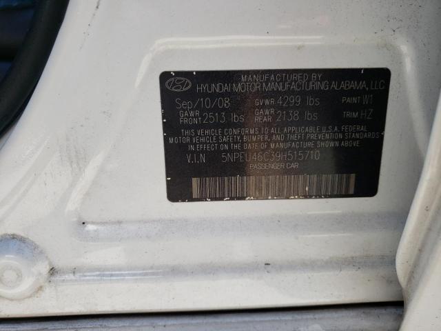 5NPEU46C39H515710 Hyundai Sonata Se 2009. Фото: 9