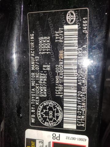 4T1BF1FKXDU287086 Toyota Camry L 2013. Фото: 9