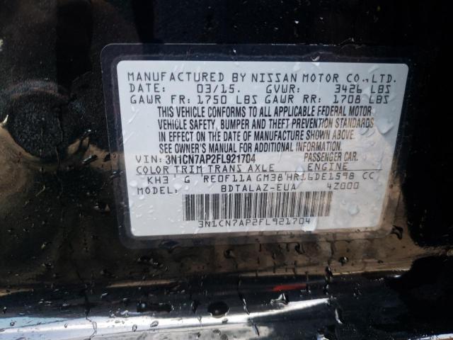 3N1CN7AP2FL921704 Nissan VERSA S
