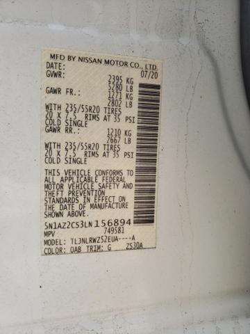 2020 NISSAN MURANO SL 5N1AZ2CS3LN156894