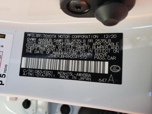 2021 LEXUS UX 250H JTHE9JBHXM2041572