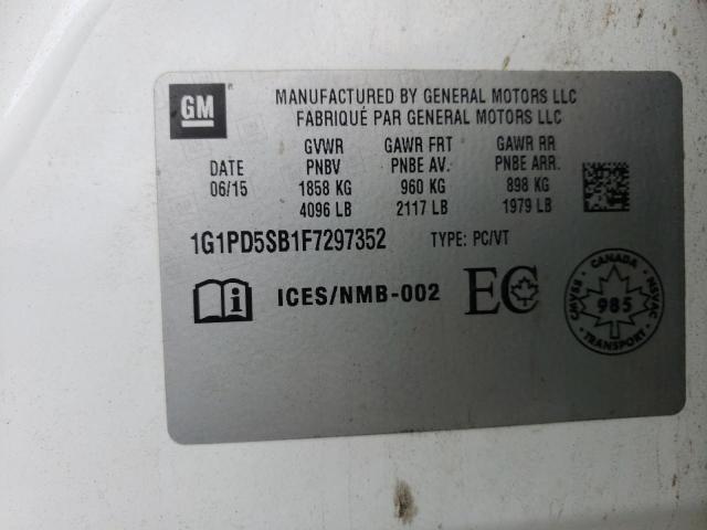 2015 CHEVROLET CRUZE LT - 1G1PD5SB1F7297352