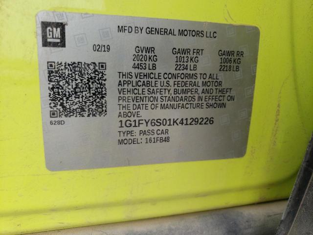 2019 CHEVROLET BOLT EV LT 1G1FY6S01K4129226
