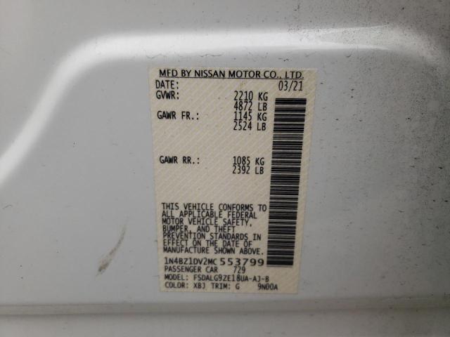 2021 NISSAN LEAF SL PL 1N4BZ1DV2MC553799