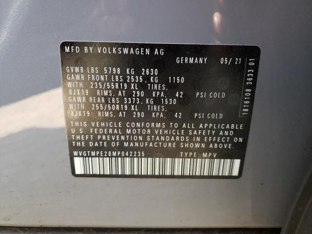 2021 VOLKSWAGEN ID.4 PRO S WVGTMPE28MP042235